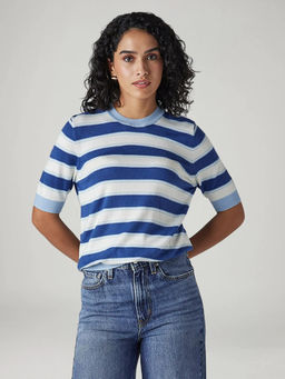 Levi's - Women's Navy Blue Stripes Top