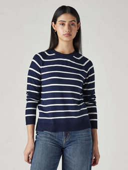 Levi's - Women's Navy Blue Stripes Top