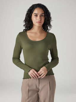 Levi's - Women's Olive Solid/Plain Top