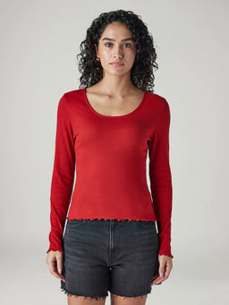Levi's - Women's Red Solid/Plain Top