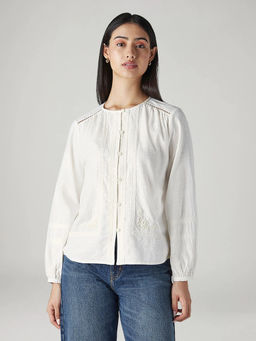 Levi's - Women's Off White Embroidered Blouse