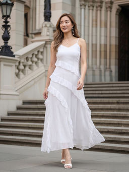 AAYU - White Chiffon Sleeveless Dress