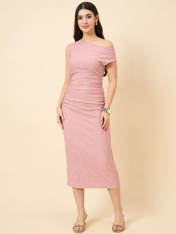 AAYU - Pink Lycra Textured Dress