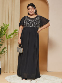 Miss Chase - A+ Curve Collection Plus Size Embellished Dress