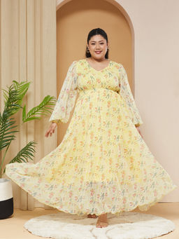 Miss Chase - A+ Curve Collection Plus Size Lime Yellow Dress