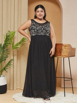 Miss Chase - A+ Curve Collection Plus Size Black Sleeveless Dress