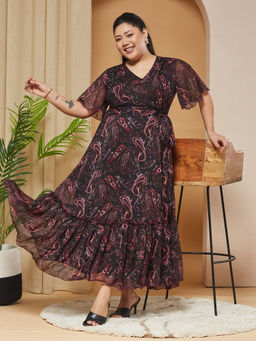 Miss Chase - A+ Curve Collection Plus Size Women's Black Dress