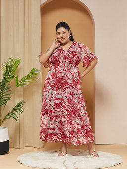 Miss Chase - A+ Curve Collection Plus Size Women's Red Dress