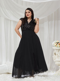 Miss Chase - A+ Curve Collection Plus Size Women's Black Dress