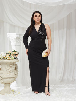 Miss Chase - A+ Curve Collection Plus Size Women's Black Dress