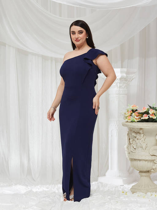 Buy Miss Chase A+ Curve Collection Plus Size Women's Navy Blue Dress (XS) Online