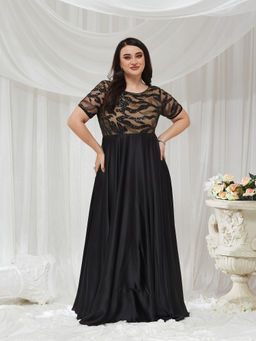 Miss Chase - A+ Curve Collection Plus Size Women's Black Dress