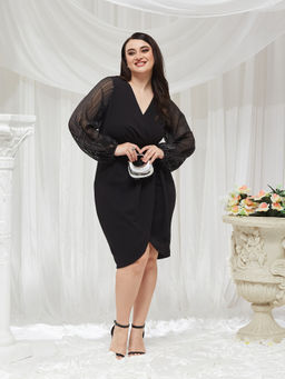 Miss Chase - A+ Curve Collection Plus Size Women's Black Dress
