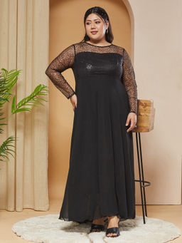 Miss Chase - A+ Curve Collection Plus Size Women's Black Dress