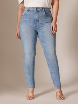 Miss Chase - A+ Curve Collection Plus Size Light Blue Denim Jeans