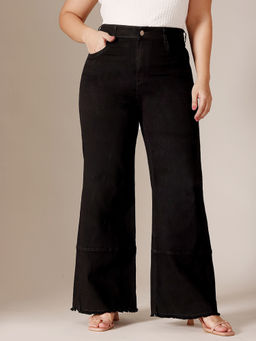 Miss Chase - A+ Curve Collection Plus Size Wide Leg Denim Jeans