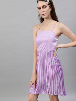 STREET 9 - Satin Lavender Pleated Dress