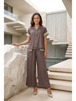 JULIANA DREAM - Women Grey Cupro Silk Co-Ord Set