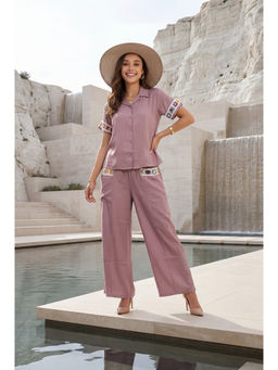 JULIANA DREAM - Women Mauve Cupro Silk Co-Ord Set