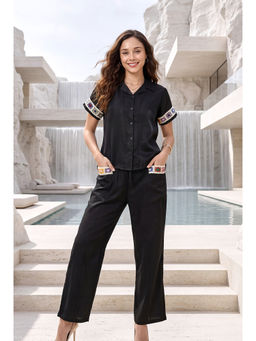 JULIANA DREAM - Women Black Cupro Silk Co-Ord Set