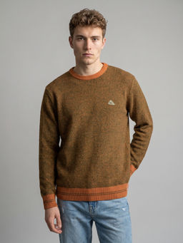 Monte Carlo - Men Orange Wool Blend Sweater