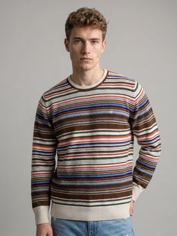 Monte Carlo - Men Multi-Colour Wool Blend Sweater
