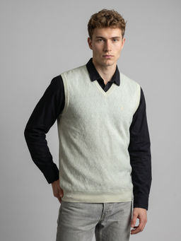 Monte Carlo - Men White Wool Blend Sweater