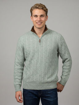Monte Carlo - Men Green Wool Blend Sweater