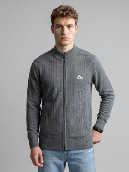 Monte Carlo - Men Grey Wool Cardigan