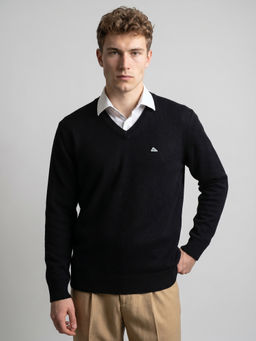 Monte Carlo - Men Black Wool Blend Sweater