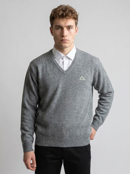 Monte Carlo - Men Grey Wool Blend Sweater