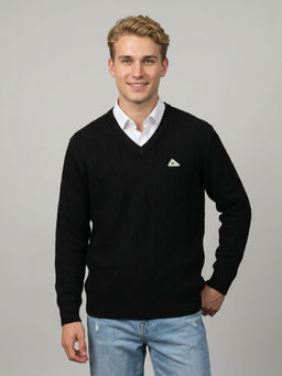Monte Carlo - Men Black Wool Blend Sweater