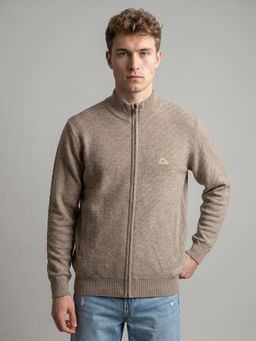 Monte Carlo - Men Beige Wool Blend Cardigan