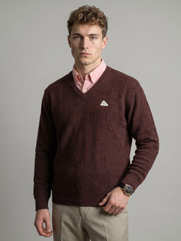 Monte Carlo - Men Brown Wool Blend Sweater