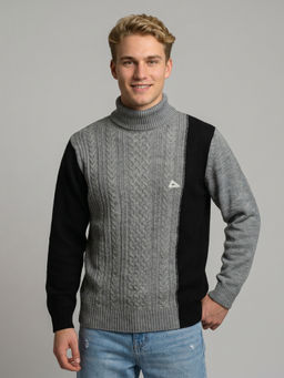 Monte Carlo - Men Grey Wool Blend Sweater