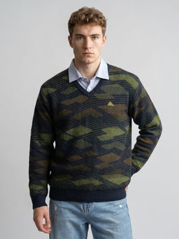 Monte Carlo - Men Blue Wool Sweater