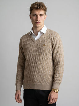 Monte Carlo - Men Beige Wool Sweater