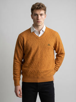 Monte Carlo - Men Orange Wool Sweater
