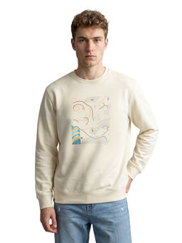 Monte Carlo - Men Yellow Cotton Blend Sweatshirt