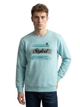 Monte Carlo - Men Blue Cotton Blend Sweatshirt