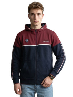 Monte Carlo - Men Navy Blue Cotton Blend Jacket