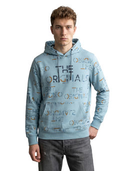 Monte Carlo - Men Blue Cotton Blend Hoodie