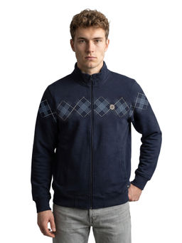 Monte Carlo - Men Blue Cotton Blend Sweatshirt