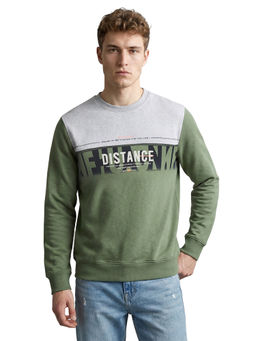 Monte Carlo - Men Green Blended Sweatshirt