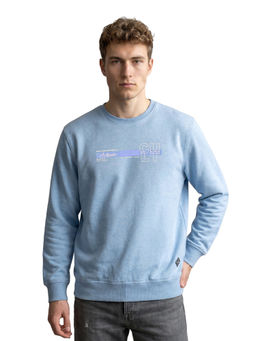 Monte Carlo - Men Blue Cotton Blend Sweatshirt