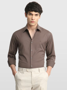 Arrow Newyork - Men Beige Polyester Shirt