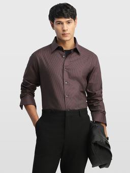 Arrow - Men Purple Cotton Shirt