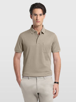 Arrow - Men Brown Cotton Polo T-Shirt