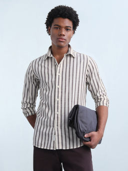 Flying Machine - Men Brown Cotton Shirt