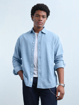 Flying Machine - Men Blue Cotton Shirt
